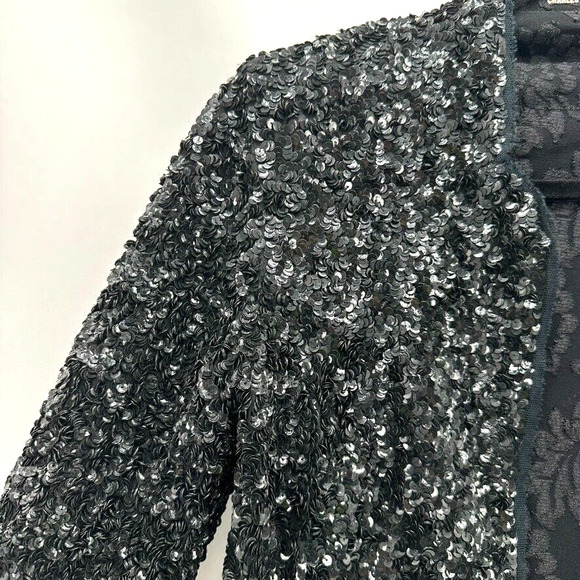 Charles Chang-Lima Sequin Blazer Jacket Womens 0 Black Tie Evening Yacht Party - Picture 2 of 9
